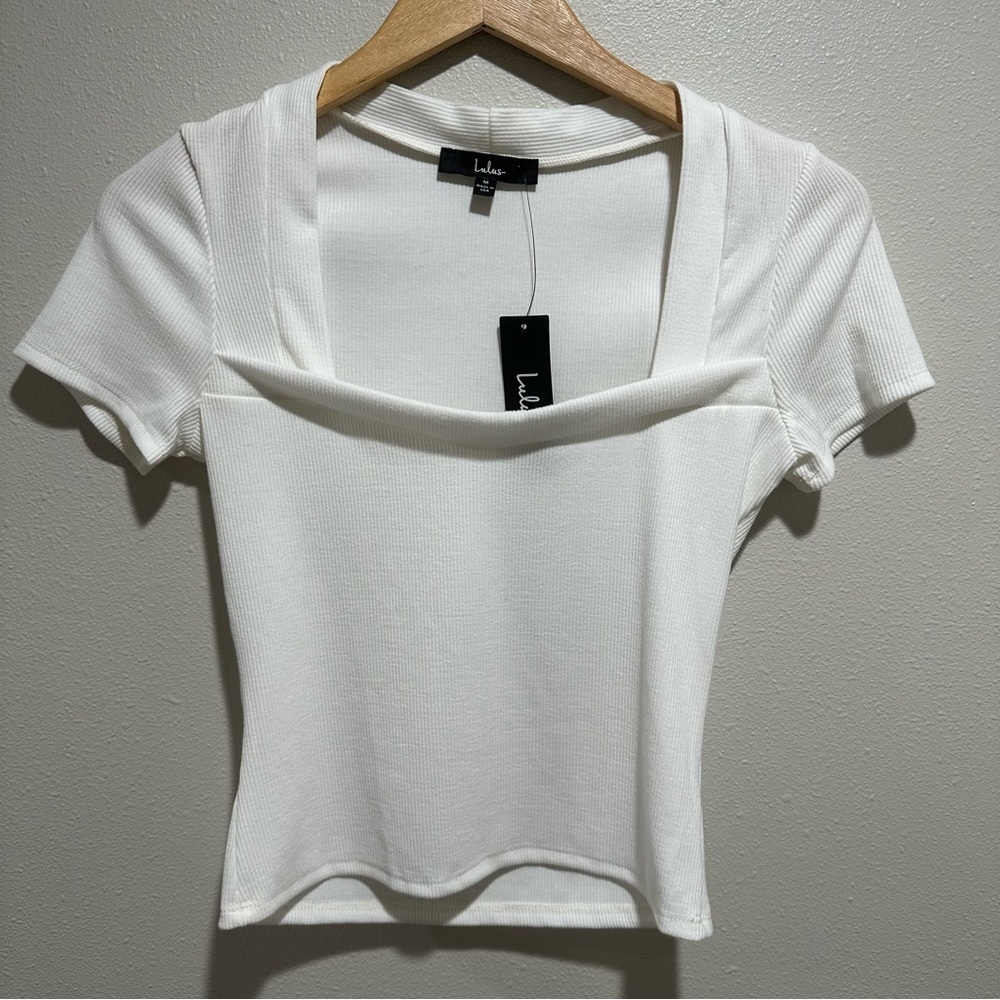 **NWT** Lulu’s Ribbed Square Neck Top - Picture 4 of 9